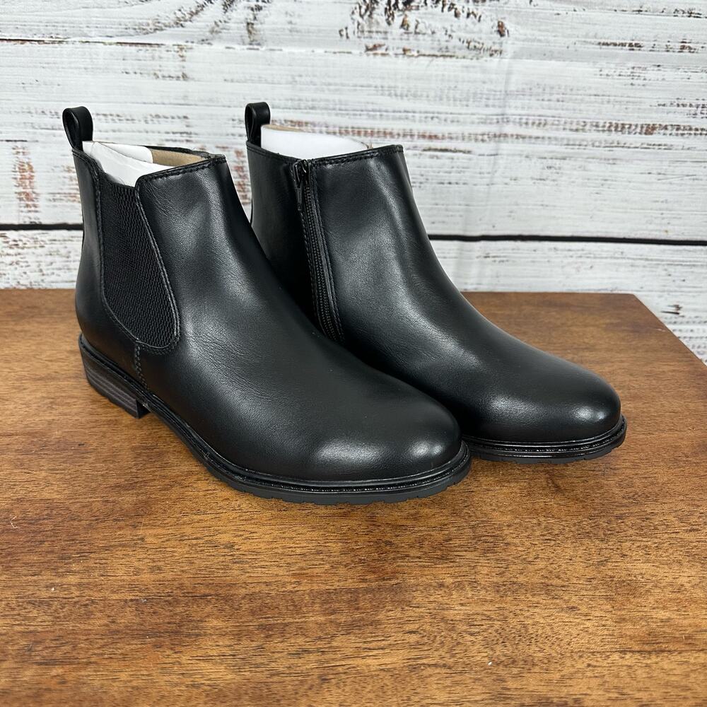 NEW in Box Sonoma BRANTLEE Black Ankle Booties Boots Stretch Side Womens Sz 9.5